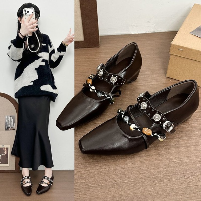 Women Shoes Loafers - New Retro Mary Jane Shoes for