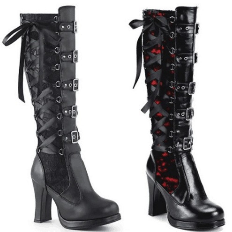 Knee High Boots Women - Punk Gothic Style Women's Knee High