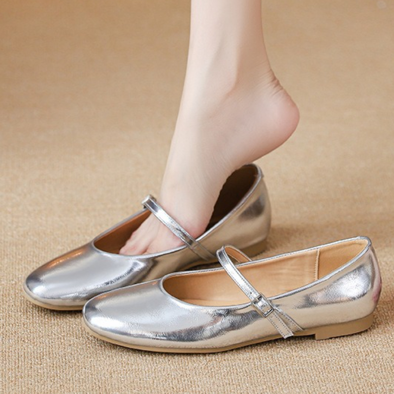 Silver Ballet Flats Shoes Wome - Shoes For Women Flats ulasan dan harga