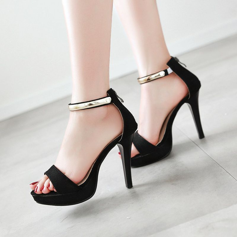 SIMLOVEYO Chic Womens Peep San - Wide Fit Heels ulasan dan harga