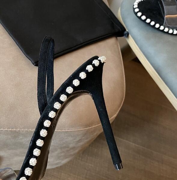 Summer Girls Pink Black White  - Clear Strap Heel ulasan dan harga