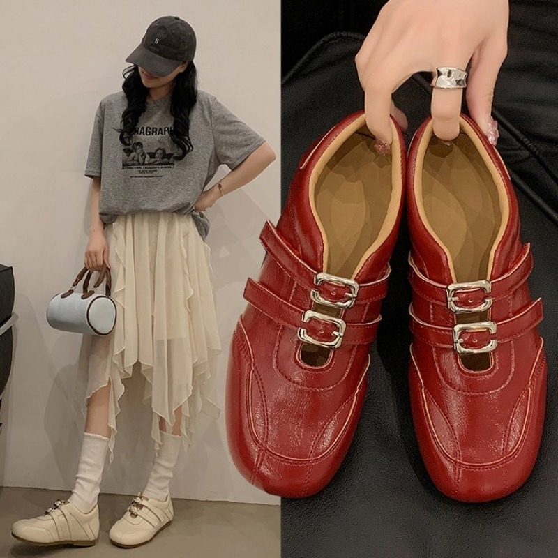 Fashion Women Round Toe Double - Women Shoes Loafers ulasan dan harga