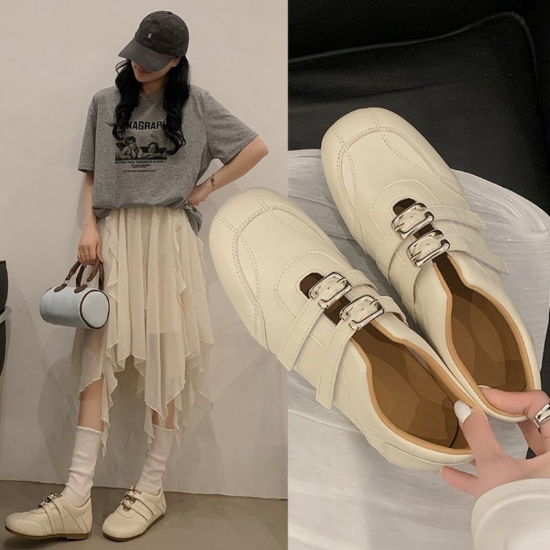 Fashion Women Round Toe Double - Women Shoes Loafers ulasan dan harga