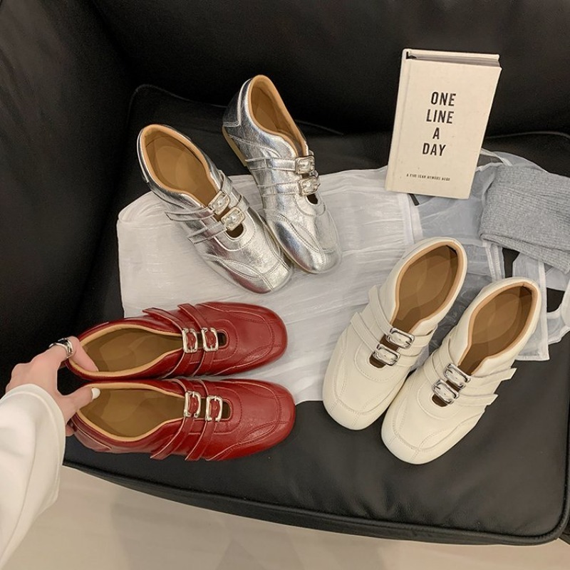 Fashion Women Round Toe Double - Women Shoes Loafers ulasan dan harga