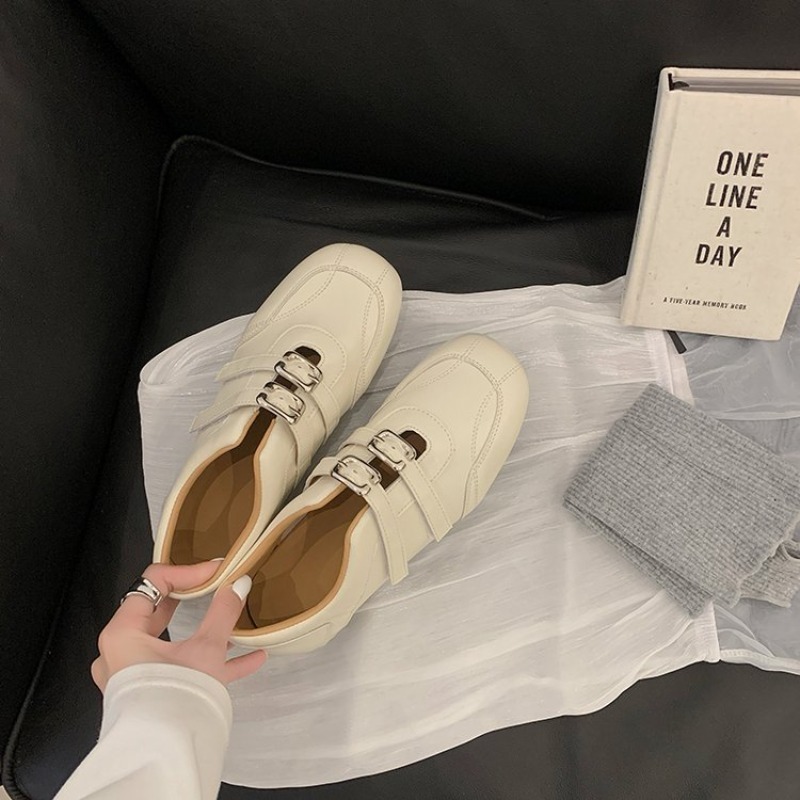 Fashion Women Round Toe Double - Women Shoes Loafers ulasan dan harga
