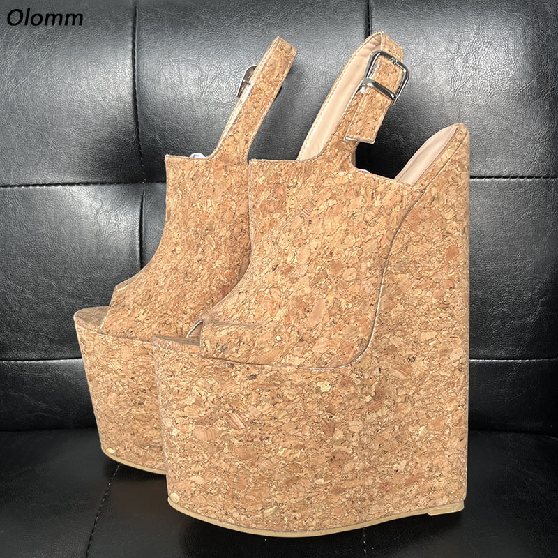 Olomm Handmade Women Summer Pl - Cork Wedge Sandal ulasan dan harga