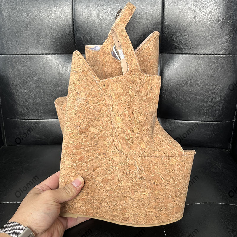 Olomm Handmade Women Summer Pl - Cork Wedge Sandal ulasan dan harga