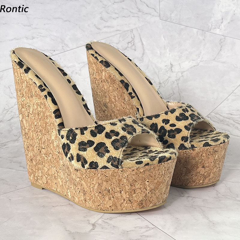 Rontic Handmade Women Platform - Cork Wedge Sandal ulasan dan harga