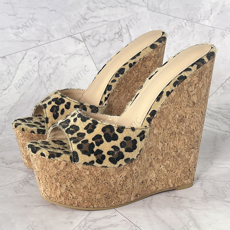 Rontic Handmade Women Platform - Cork Wedge Sandal ulasan dan harga
