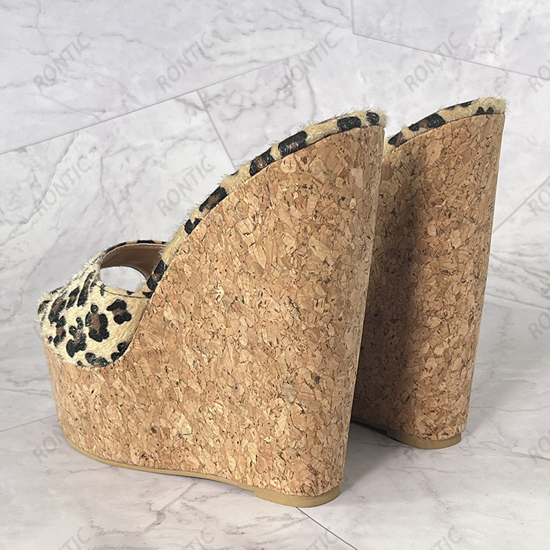 Rontic Handmade Women Platform - Cork Wedge Sandal ulasan dan harga