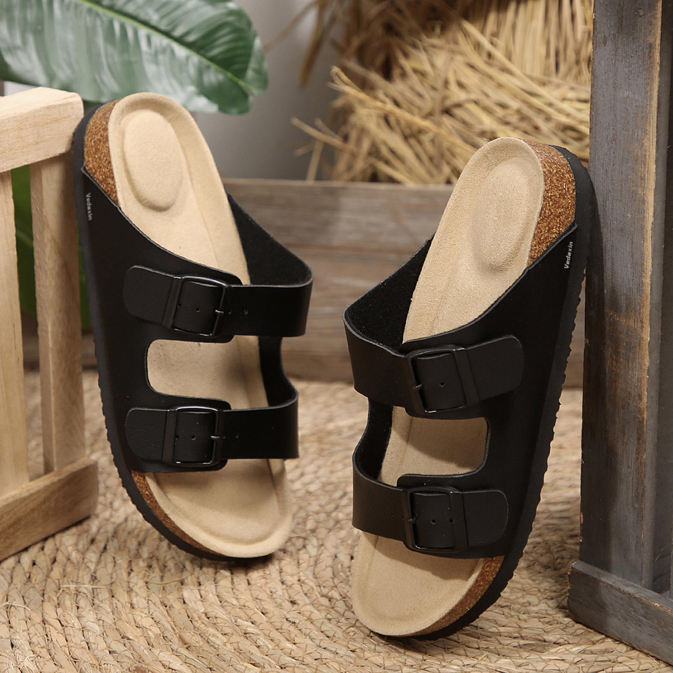 Women's Double Buckle Slide Sl - Cork Wedge Sandal ulasan dan harga