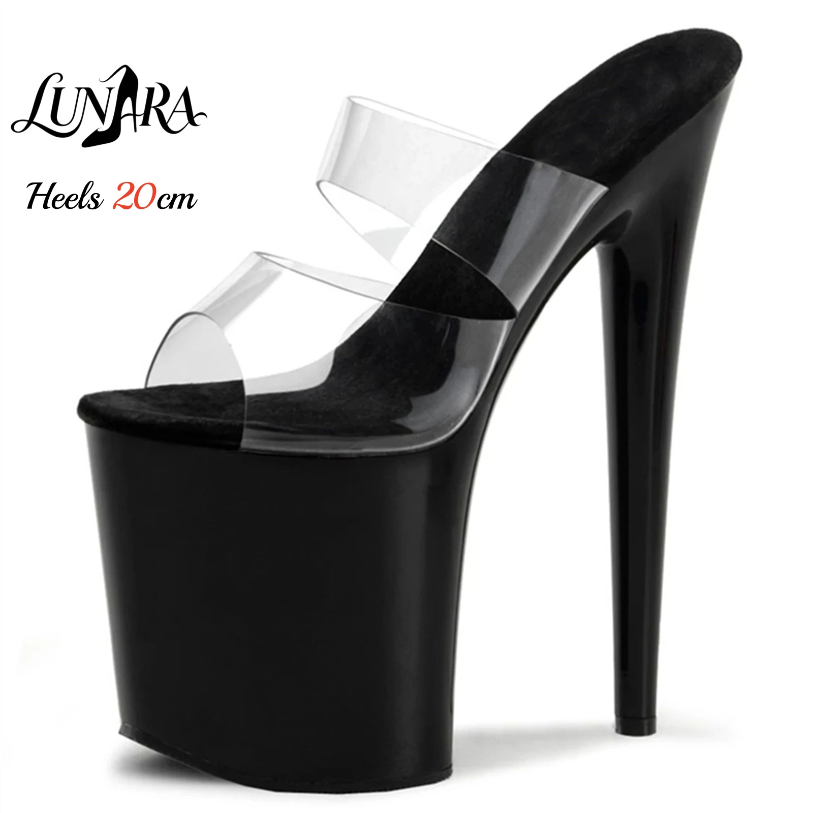 20cm Clear PVC Strappy Ultra H - Clear Strap Heel ulasan dan harga