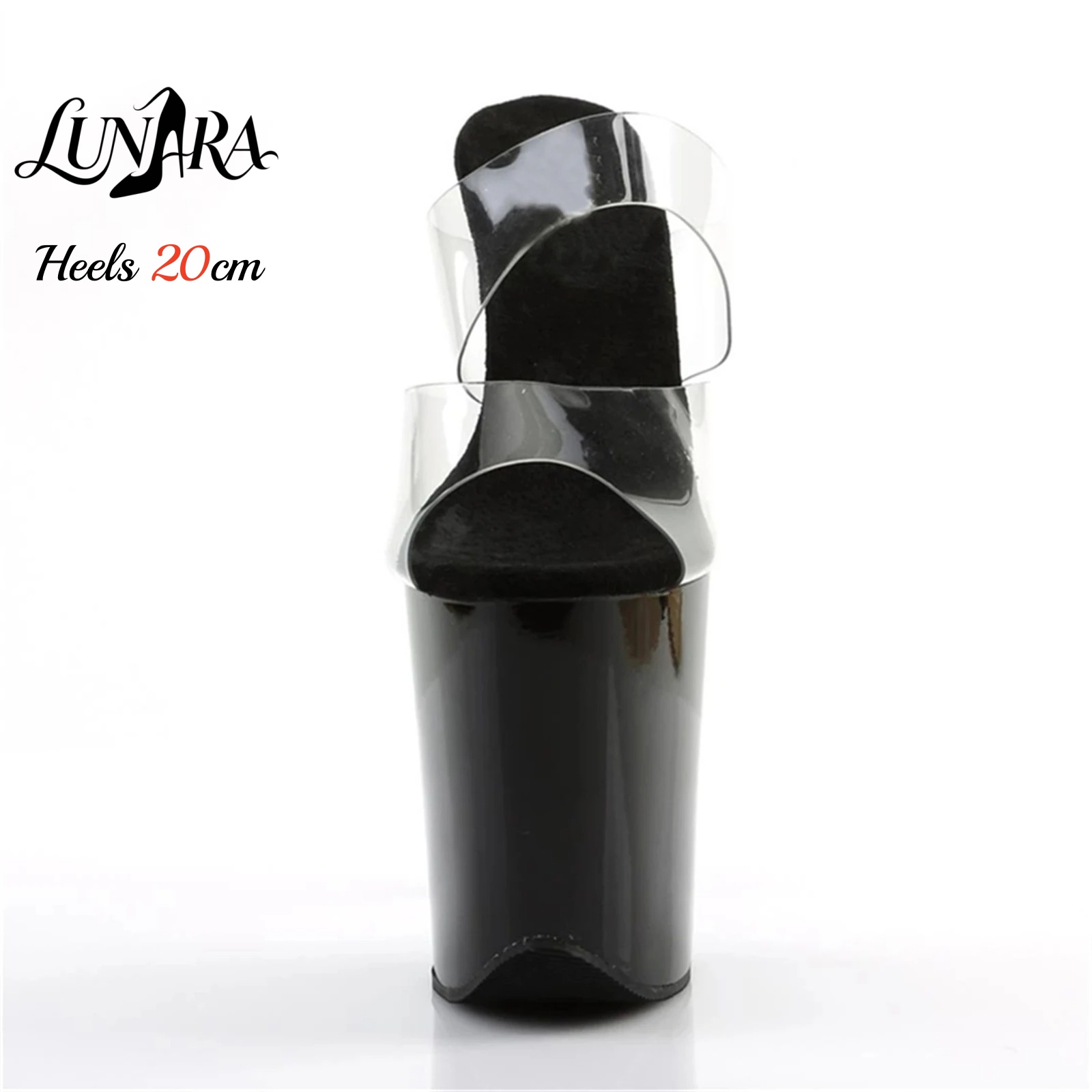 20cm Clear PVC Strappy Ultra H - Clear Strap Heel ulasan dan harga