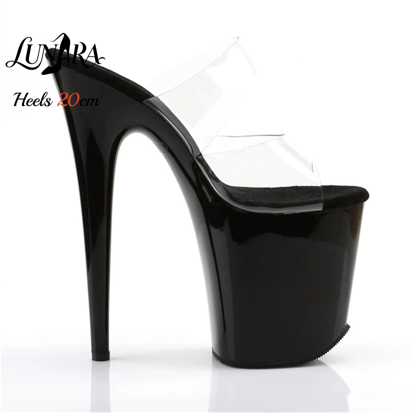 20cm Clear PVC Strappy Ultra H - Clear Strap Heel ulasan dan harga
