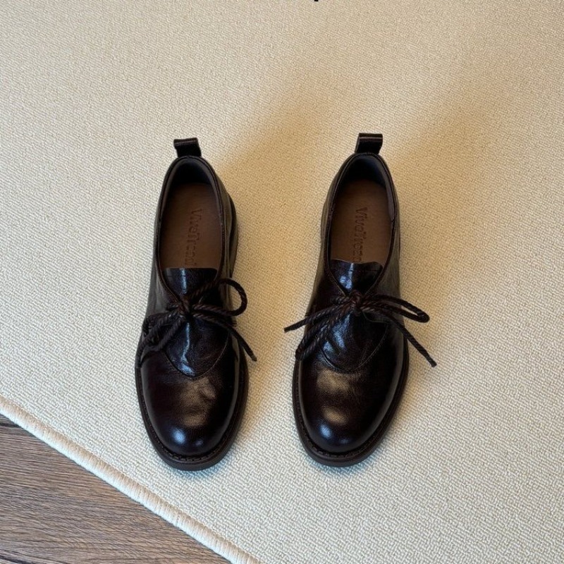French Vintage Simple Lace-up  - Women Shoes Loafers ulasan dan harga