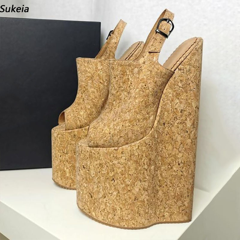 Sukeia Handmade Women Summer P - Cork Wedge Sandal ulasan dan harga
