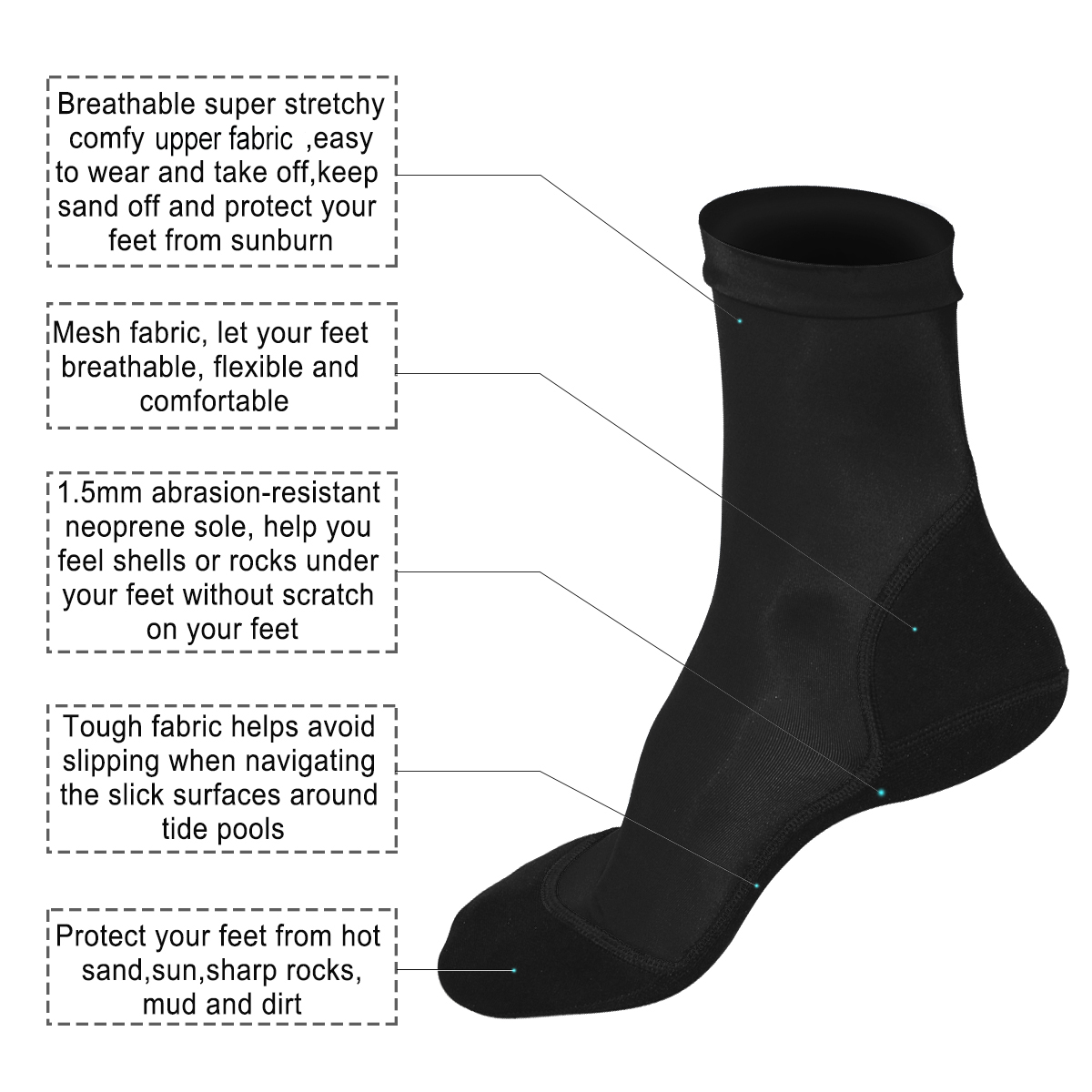 Neoprene Fin Socks for Sand Be - Women'S Shoes For Neuropathy ulasan dan harga