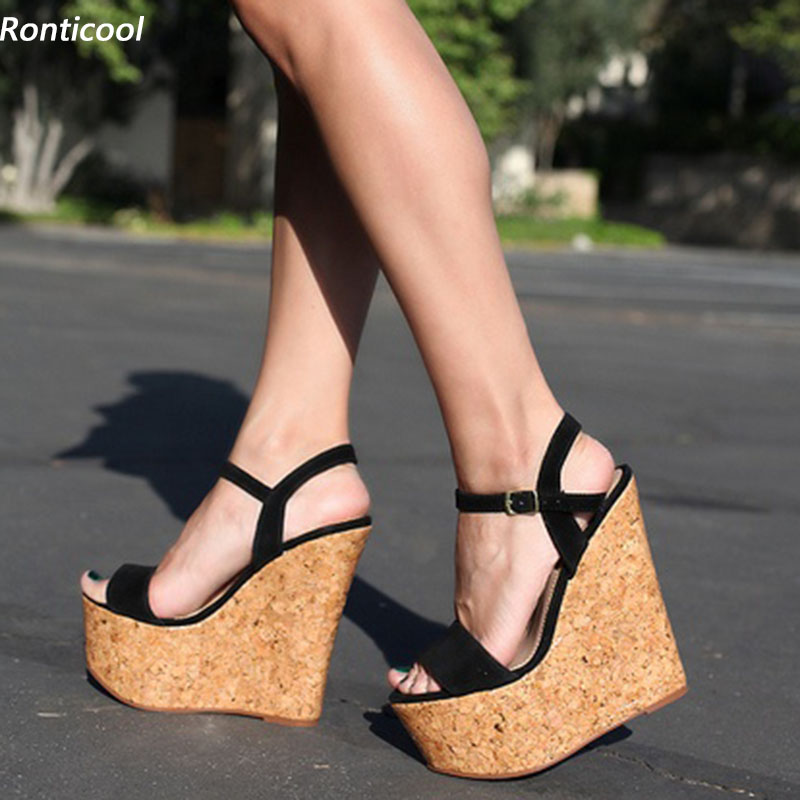 Ronticool Handmade Women Platf - Cork Wedge Sandal ulasan dan harga