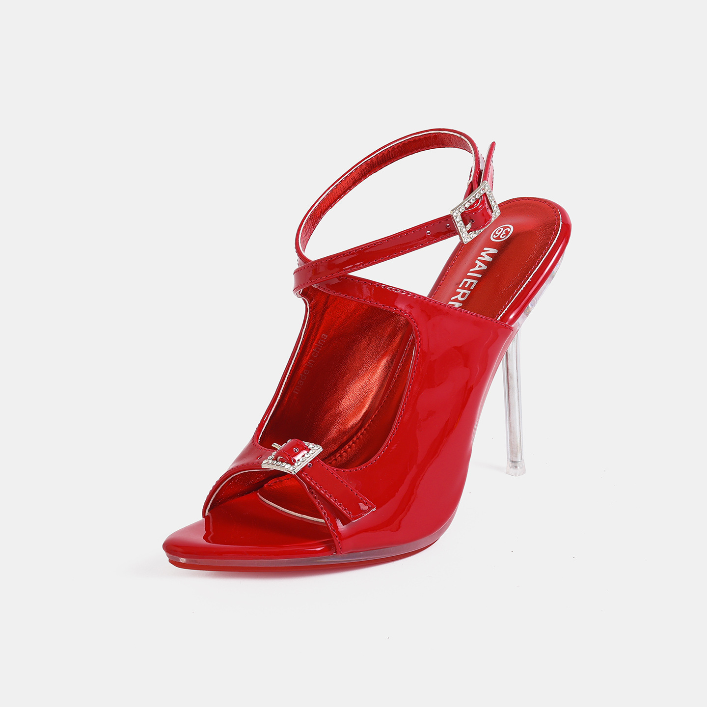 Fashion Buckle Strap Women Hol - Clear Strap Heel ulasan dan harga