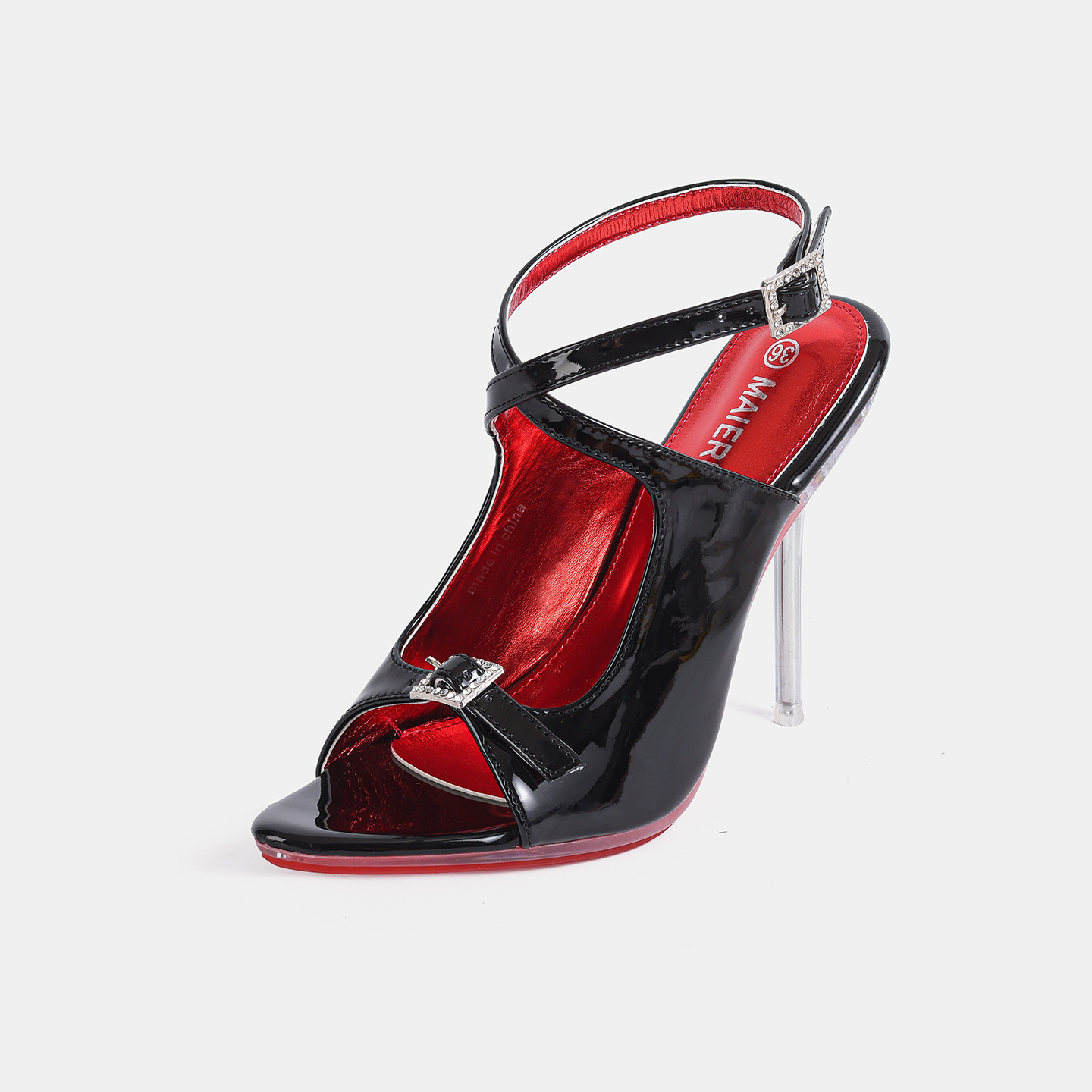 Fashion Buckle Strap Women Hol - Clear Strap Heel ulasan dan harga