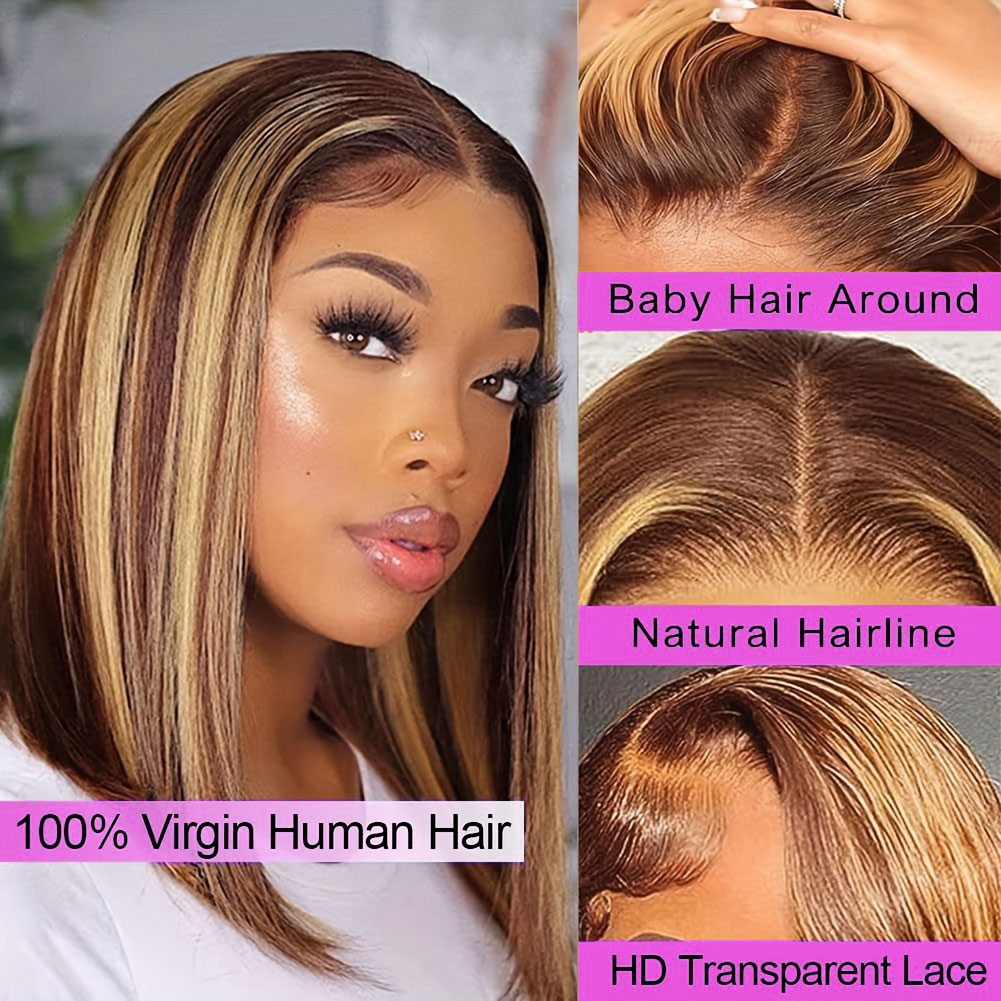 Straight Short Bob Wig Human H - Women'S Shoes Bobs ulasan dan harga