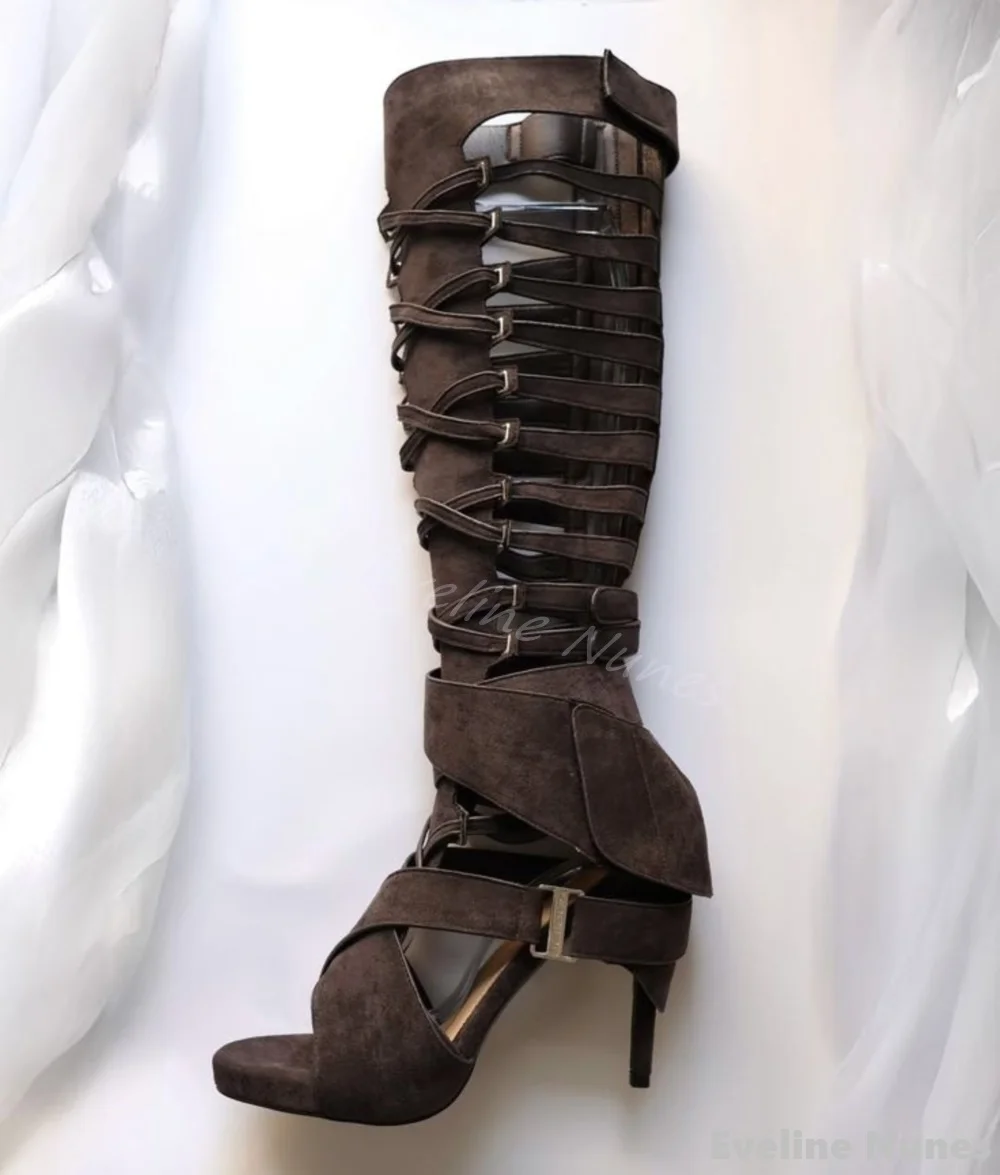 Hollow Flannel Knee High Sanda - Knee High Boots Women ulasan dan harga