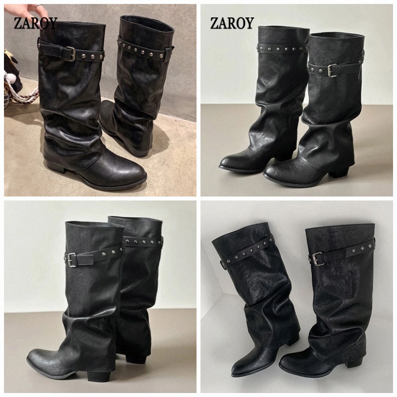 ZAROY Wide-Calf Knee-High Boot - Wide Fit Heels ulasan dan harga