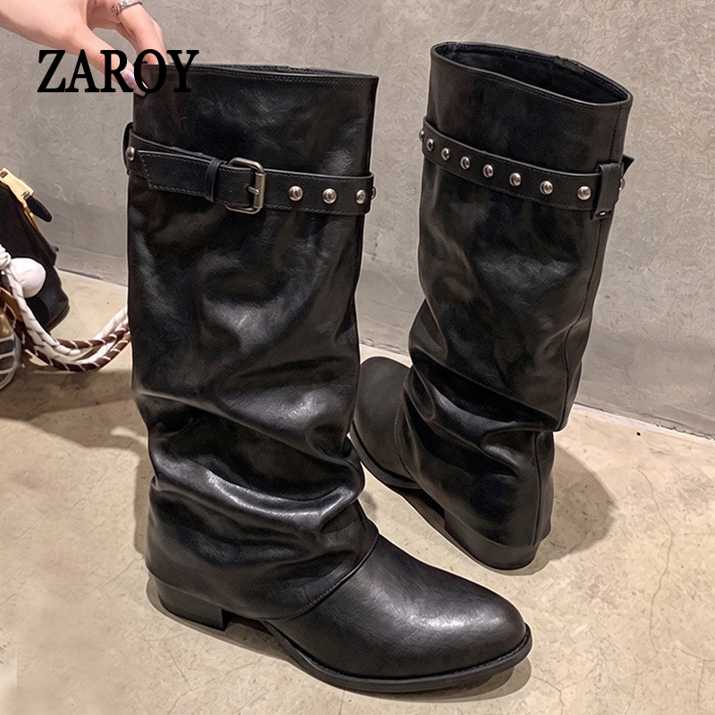 ZAROY Wide-Calf Knee-High Boot - Wide Fit Heels ulasan dan harga