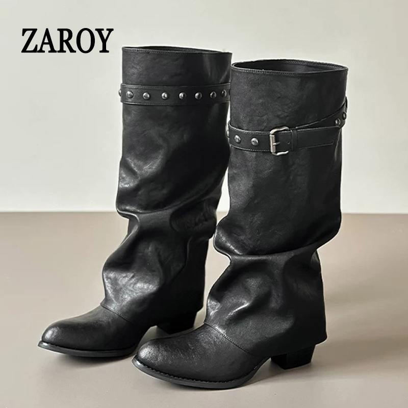 ZAROY Wide-Calf Knee-High Boot - Wide Fit Heels ulasan dan harga