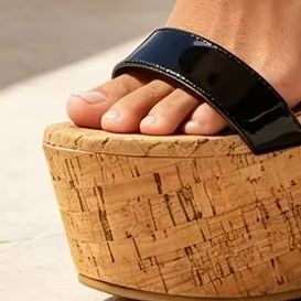 Women Open Toe Platform Mules  - Cork Wedge Sandal ulasan dan harga