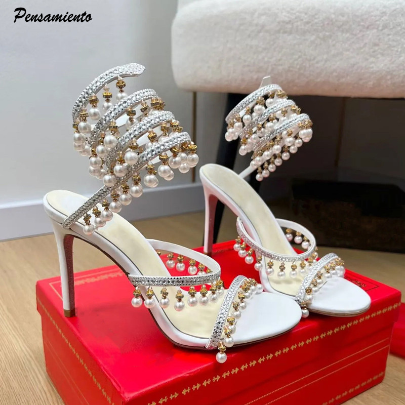 Luxury Rhinestones Pearls Tass - Women Shoes Formal ulasan dan harga