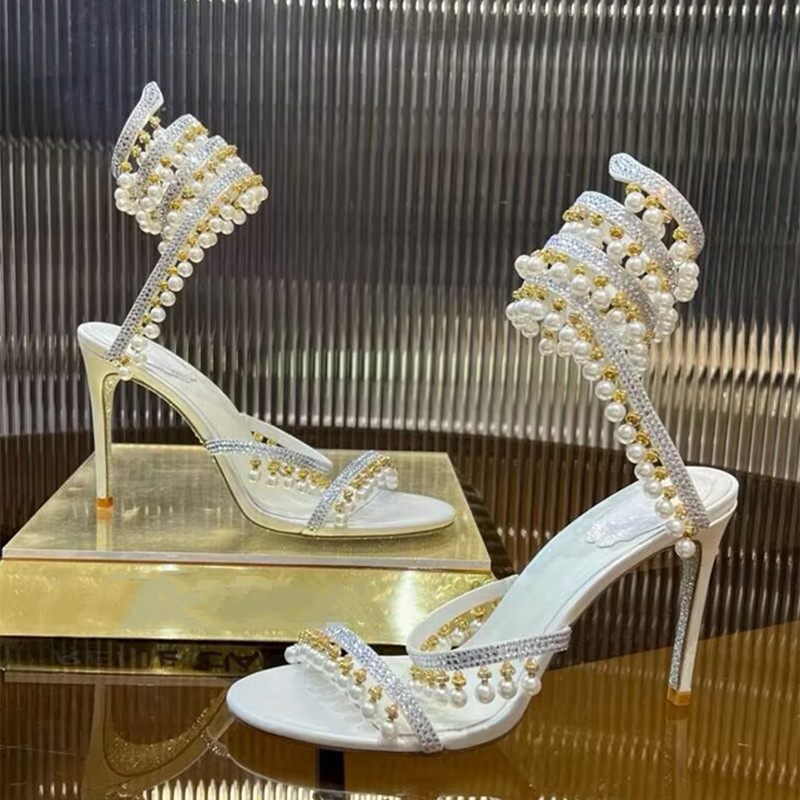 Luxury Rhinestones Pearls Tass - Women Shoes Formal ulasan dan harga