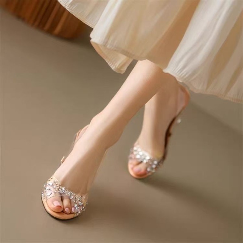 New Summer Clear PVC Peep Toe  - Clear Strap Heel ulasan dan harga
