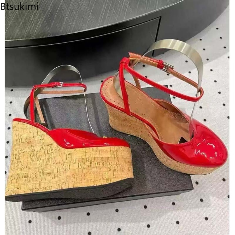 Women's Patent Leather Wedge S - Cork Wedge Sandal ulasan dan harga