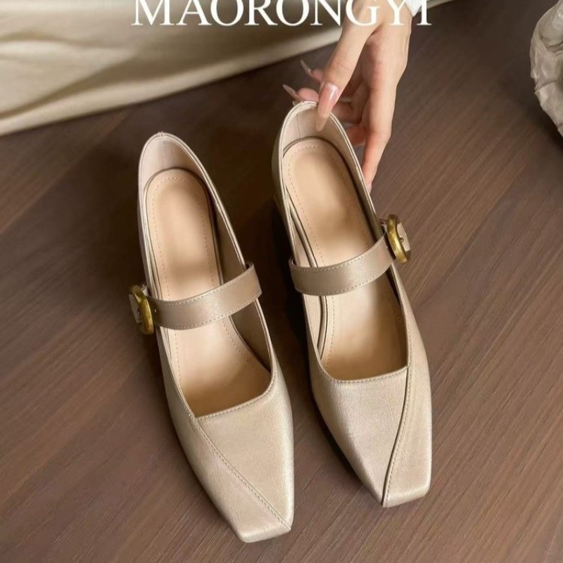 New Silk Square Head Single Sh - Women'S Shoes In Fashion ulasan dan harga
