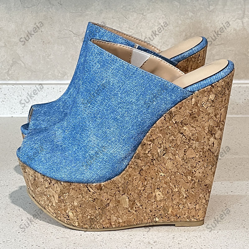 Sukeia Handmade Women Platform - Cork Wedge Sandal ulasan dan harga