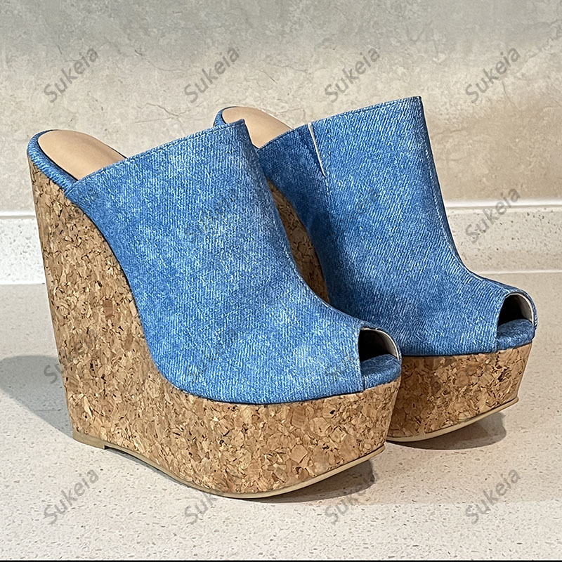Sukeia Handmade Women Platform - Cork Wedge Sandal ulasan dan harga