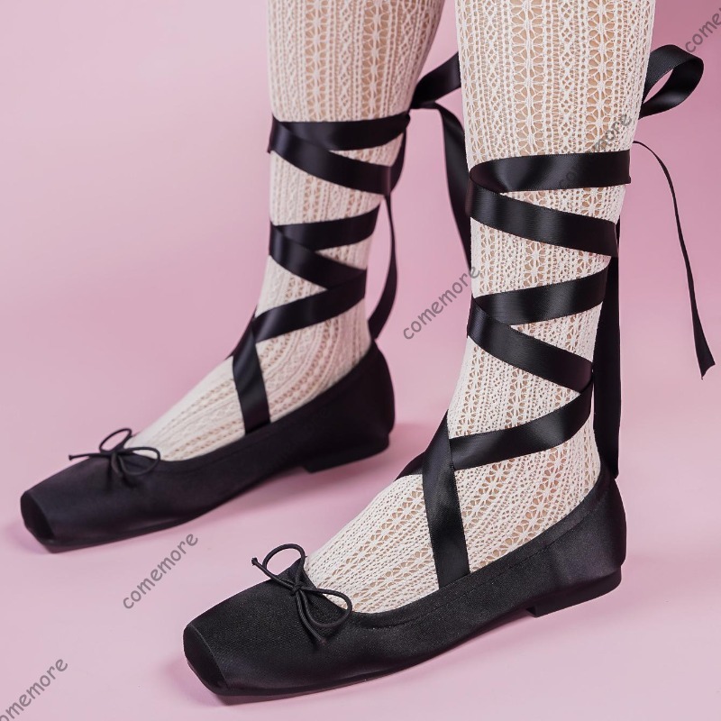 Women's Satin Ribbon Tie Balle - Shoes For Women Flats ulasan dan harga