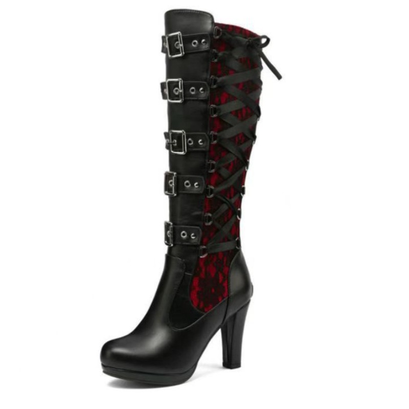 Punk Gothic Style Women's Knee - Knee High Boots Women ulasan dan harga