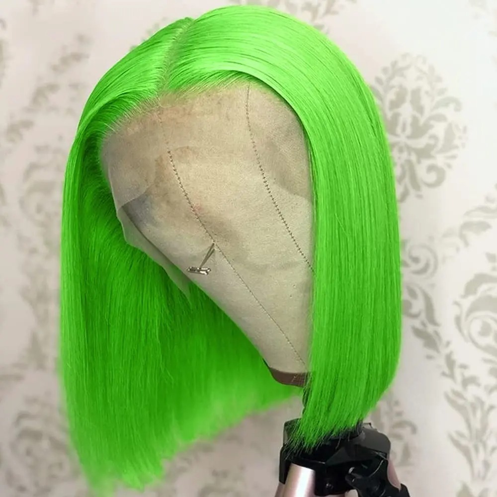 Green Wigs Short Straight Bob  - Women'S Shoes Bobs ulasan dan harga