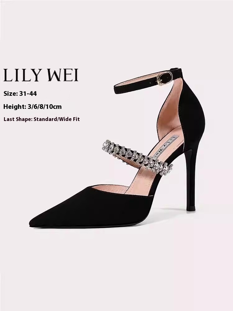 Low-heeled thin high-heeled we - Wide Fit Heels ulasan dan harga