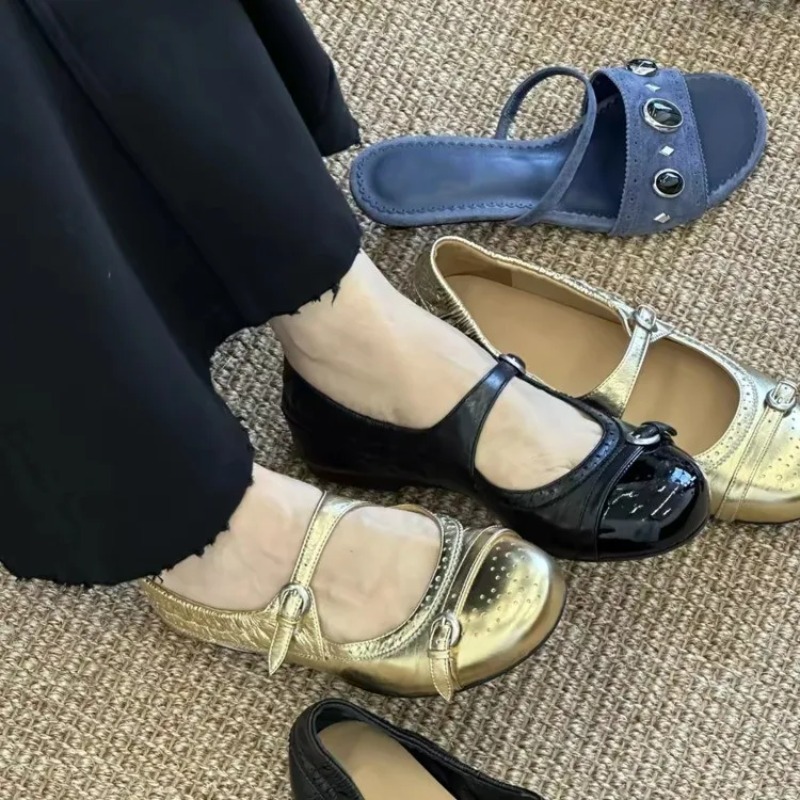 Vintage Metal Buckle Leather M - Women'S Shoes In Fashion ulasan dan harga