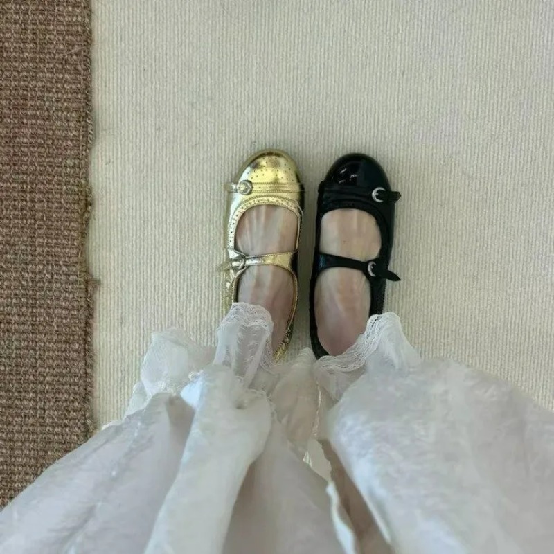 Vintage Metal Buckle Leather M - Women'S Shoes In Fashion ulasan dan harga