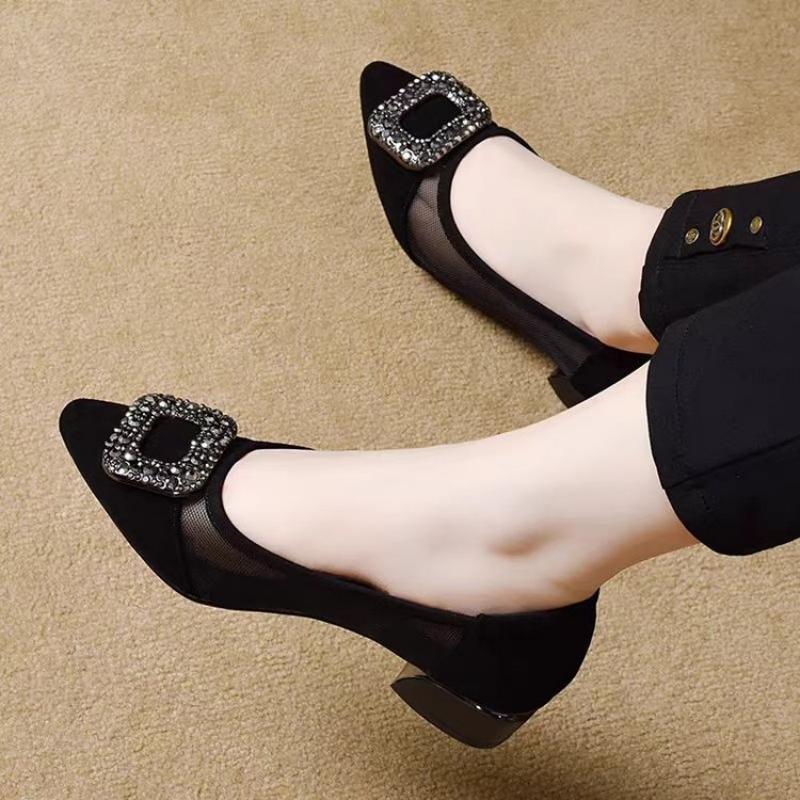 Elegant Pointed Toe Mesh Block - Women Shoes Formal ulasan dan harga