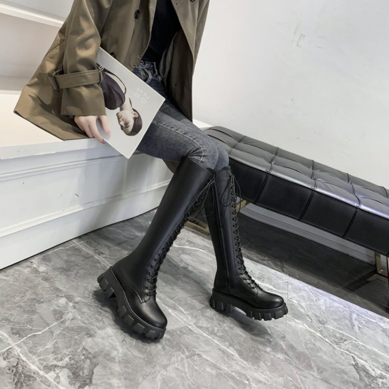 Women Knee High Boots Lace Up  - Knee High Boots Women ulasan dan harga