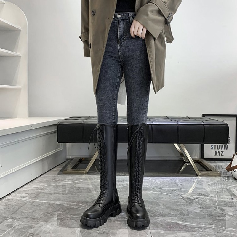 Women Knee High Boots Lace Up  - Knee High Boots Women ulasan dan harga