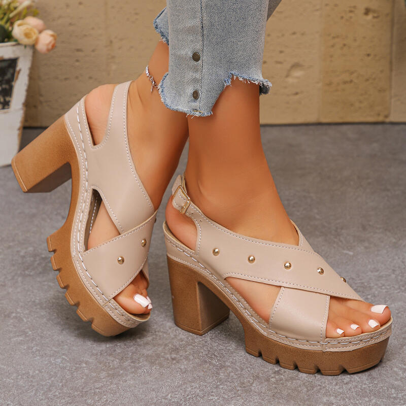 Vintage Super High Heel Cross  - Women Shoes Formal ulasan dan harga